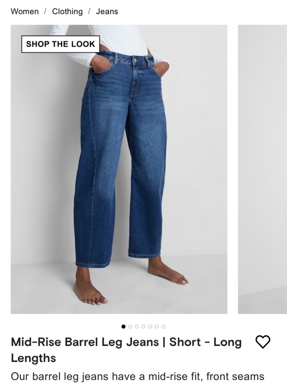 Primark Mid Rise Barrel Leg Jean